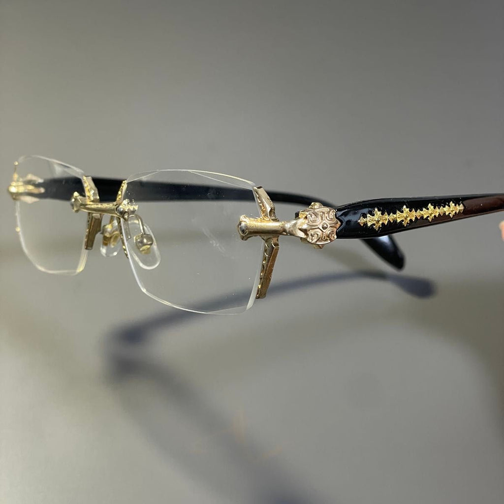 Chrome Hearts Gold Rimless Glass