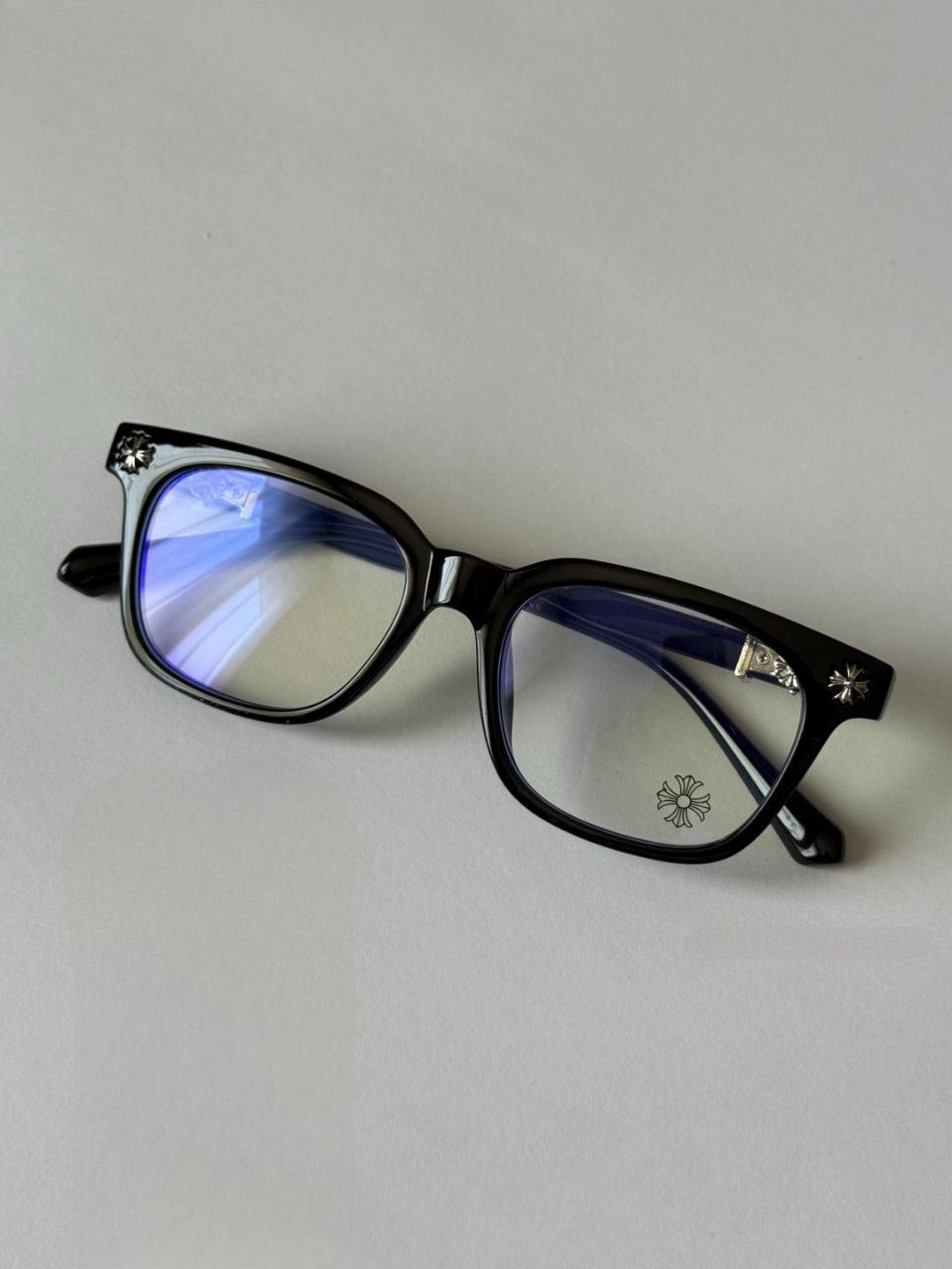 Crome Hearts Black Glasses - cross