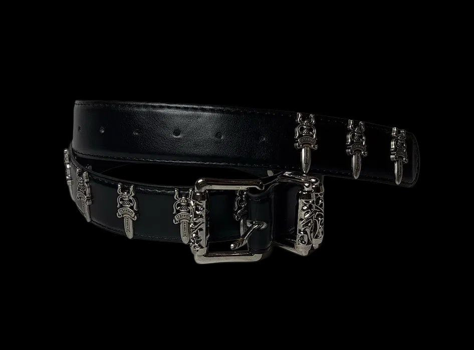 Chrome Hearts Black Roller Belt