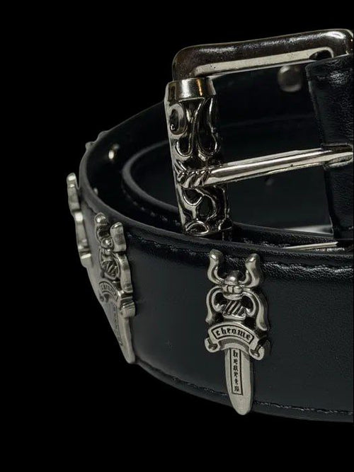 Chrome Hearts Black Roller Belt