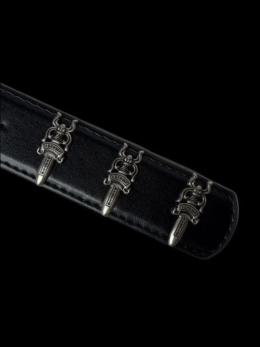 Chrome Hearts Black Roller Belt