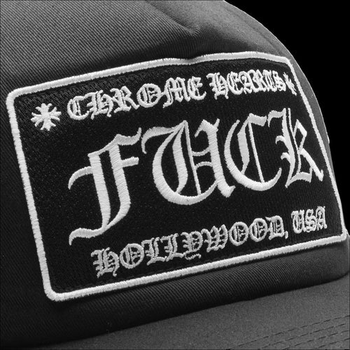 Chrome Hearts FK Hollywood Black Trucker Cap