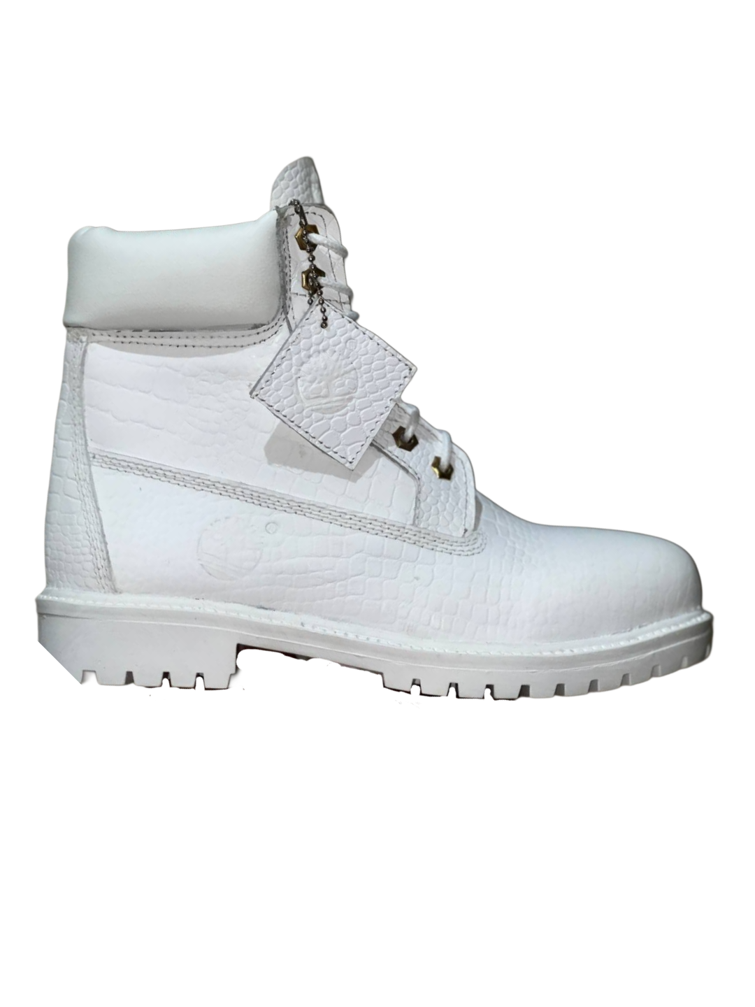 Timberland White Texture Leather