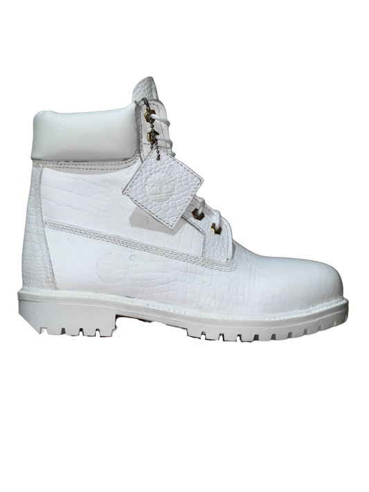 Timberland White Texture Leather